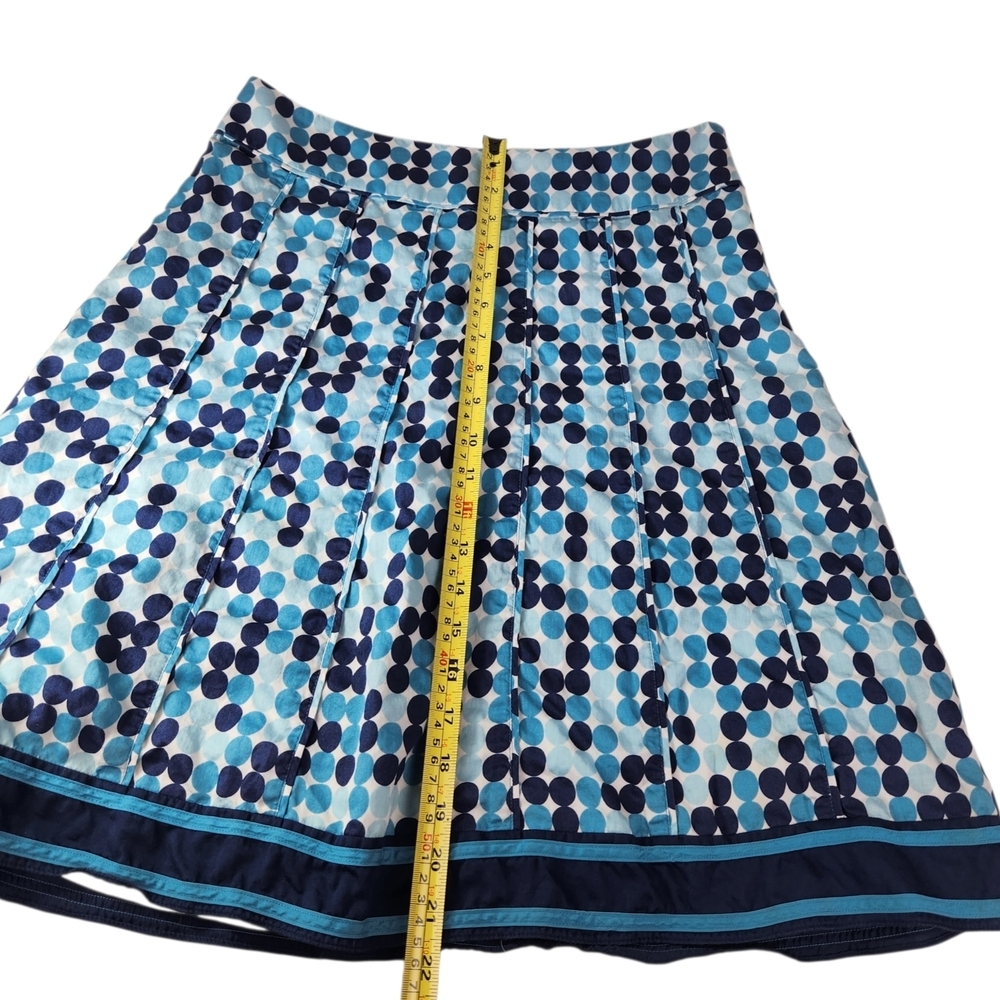 Ann Taylor A-Line Skirt Size 6 Blue Polka Dot Knee Length Classic Preppy Lined - Picture 12 of 12
